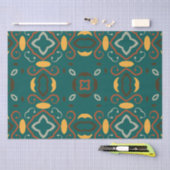 Green Boho Oriental Abstrakt Kaleidoskopisches Mus Seidenpapier (Handwerk)