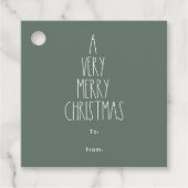 Green Boho Polka Dot Christmas Square bis Geschenkanhänger (Vorderseite)