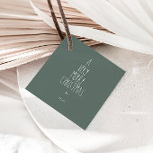 Green Boho Polka Dot Christmas Square bis Geschenkanhänger