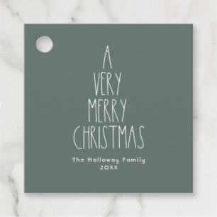 Green Boho Polka Dot Christmas Square Geschenkanhänger