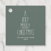 Green Boho Polka Dot Christmas Square Geschenkanhänger (Vorderseite)