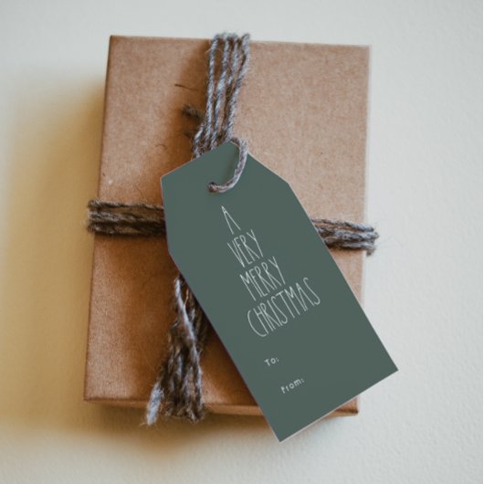 Green Boho Polka Dot Christmas zu Geschenkanhänger