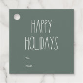 Green Boho Polka Dot Happy Holidays Square bis Geschenkanhänger (Vorderseite)