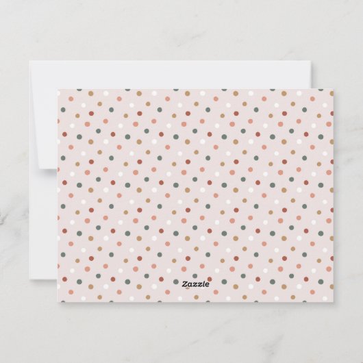 Green Boho Polka Dot Weihnachten Drei-Foto (Rückseite)