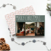 Green Boho Polka Dot Weihnachten Drei-Foto