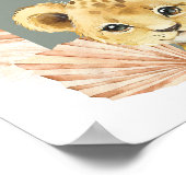 Green Boho Safari Oh Boy Baby Dusche Begrüßungszei Poster (Ecke)