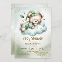 Green Boho Schlafteddy Bear Niedlich Babydusche