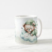 Green Boho Sleeping Teddy Bär Niedlich Kaffeetasse (VorderseiteRechts)