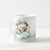 Green Boho Sleeping Teddy Bär Niedlich Kaffeetasse (Vorderseite Links)