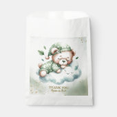 Green Boho Sleeping Teddy Bear Niedliches Party Geschenktütchen (Vorderseite)