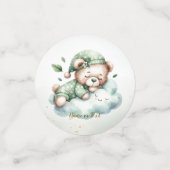 Green Boho Sleeping Teddy Bear Niedliches Party Konfetti (Klein Vorderseite)