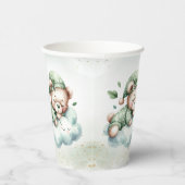 Green Boho Sleeping Teddy Bear Niedliches Party Pappbecher (Rechts)