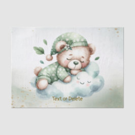 Green Boho Sleeping Teddy Bear Niedliches Party Seidenpapier