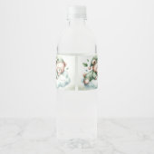 Green Boho Sleeping Teddy Bear Niedliches Party Wasserflaschenetikett (Rückseite)