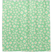 Green Boho Spring Daisies Pattern Duschvorhang (Vorderseite)
