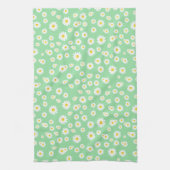 Green Boho Spring Daisies Pattern Geschirrtuch (Vertikal)