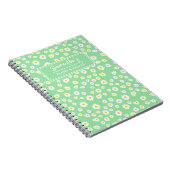 Green Boho Spring Daisies Pattern Notizblock (Rechte Seite)