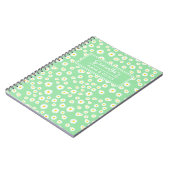 Green Boho Spring Daisies Pattern Notizblock (Linke Seite)