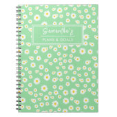 Green Boho Spring Daisies Pattern Notizblock (Vorderseite)
