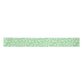 Green Boho Spring Daisies Pattern Satinband (Vorderseite)