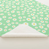 Green Boho Spring Daisies Pattern Sherpadecke (3/4)