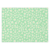 Green Boho Spring Daisies Pattern Tischdecke (Vorderseite (Horizontal))