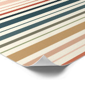 Green Boho Stripes Poster (Ecke)