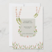 Green Boho Watercolor Botanical Wedding Invitation Einladung (Rückseite)