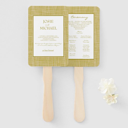 Green Boho Wedding Fächer (Vorne und Hinten)