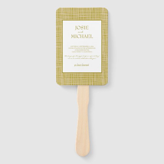 Green Boho Wedding Fächer (Vorderseite)