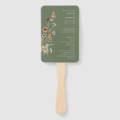 Green Boho Wedding Program Fächer (Vorderseite)