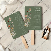 Green Boho Wedding Program Fächer