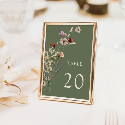 Green Boho Wedding Tischnummern