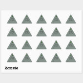 Green Boho Weihnachtsgeschenk Dreieck Sticker (Blatt)