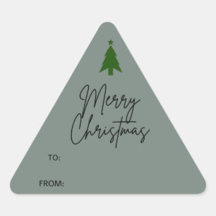 Green Boho Weihnachtsgeschenk Dreieck Sticker
