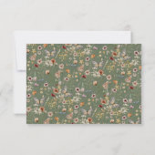 Green Boho Wildblume Advisor Card Einladung (Rückseite)