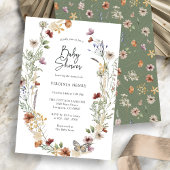 Green Boho Wildblume Kinderdusche Einladung