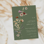 Green Boho Wildblumen Hochzeit Einladung