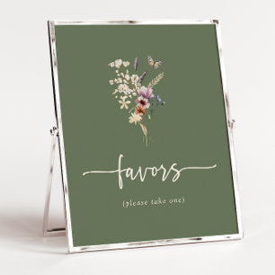 Green Boho Wildblumen Karten und Geschenkposter Poster