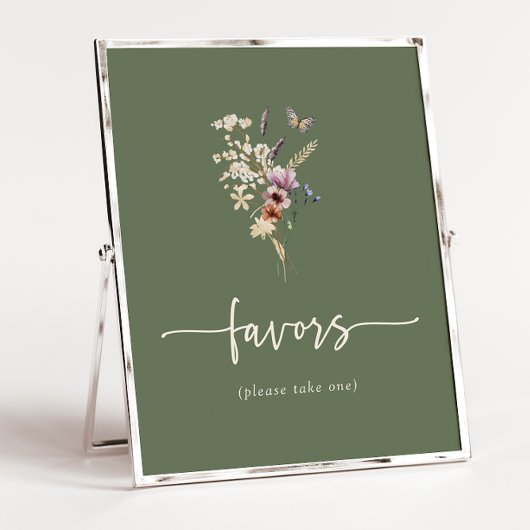 Green Boho Wildblumen Karten und Geschenkposter Poster