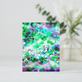 Green Bokeh 92015 Remix Postkarte (Stehend Vorderseite)