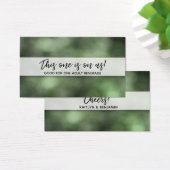 Green Bokeh Drink Tickets mit modernen Handschrift (Schreibtisch)