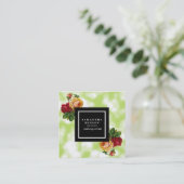 Green Bokeh Glitzer Glitzern Blumengestalterkünstl Quadratische Visitenkarte (Stehend Vorderseite)