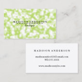 Green Bokeh Glitzer Moderne Mode Makeup Artist Visitenkarte (Vorne/Hinten)