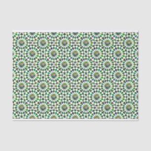 Green Bokeh Retro 1980er Pixel geometrisches Muste Seidenpapier