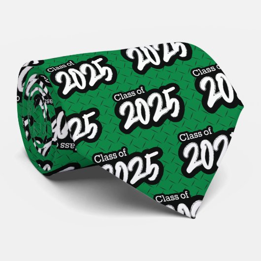 Green Bold Brush Class of 2025 Neck Tie Krawatte (Gerollt)