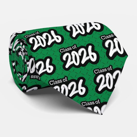 Green Bold Brush Class of 2026 Neck Tie Krawatte (Gerollt)