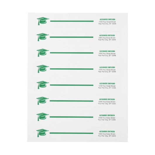 Green Bold Cap Abschluss umkreisen Label (Bogen)