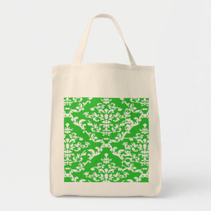Green Bold Damask w/ name @ Emporiomoffa Tragetasche