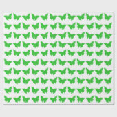 Green Bold Mod Butterflies Geschenkpapier (Flach)